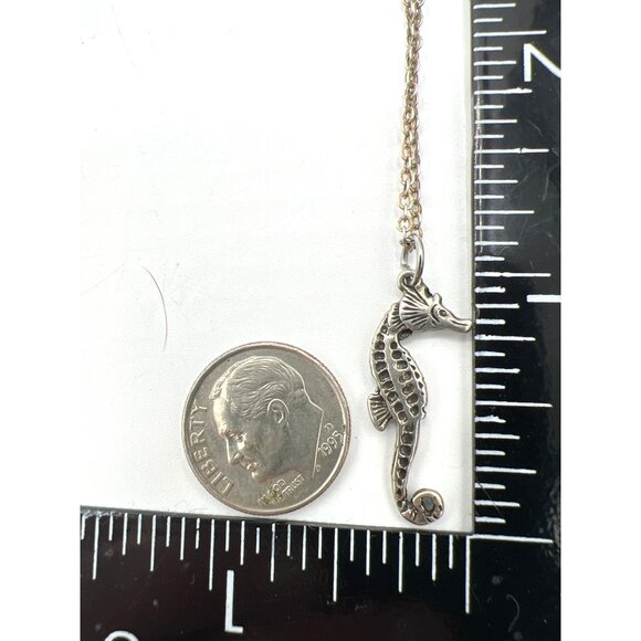 Sterling Silver Seahorse Pendant 925 18' Necklace Mariner Beach Ocean Nautical - Picture 6 of 6